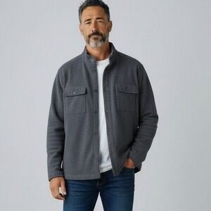 Tommy Bahama Cardigan Men XXL Gray Plus Size Button Down Layering Coastal Beach